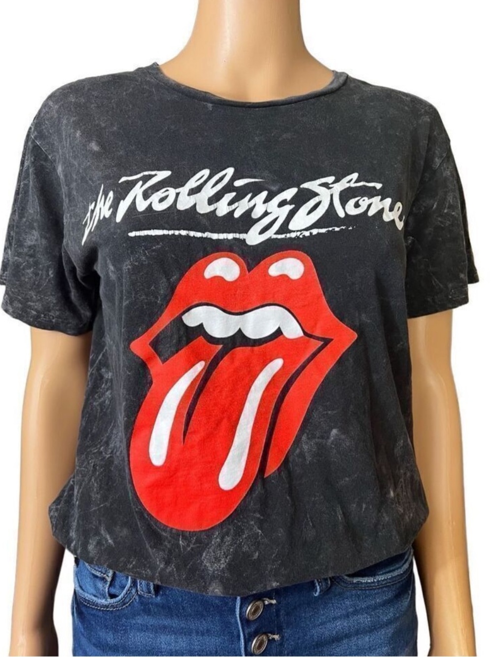 The Rolling Stones Black Tee with Red Tongue Graphic - Picture 4 of 4